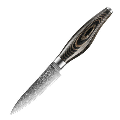 L Series 3-Inch Paring Knife, Damascus Steel, Wood