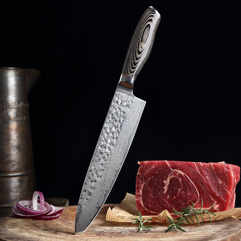 L Series 7.7-Inch Chef Knife, Damascus Steel, Wood