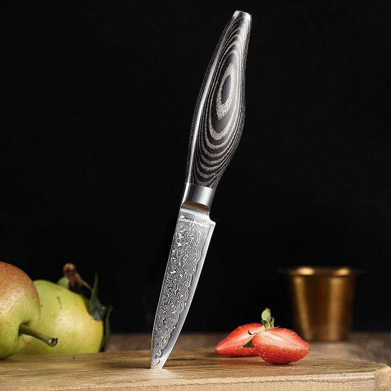 L Series 3-Inch Paring Knife, Damascus Steel, Wood