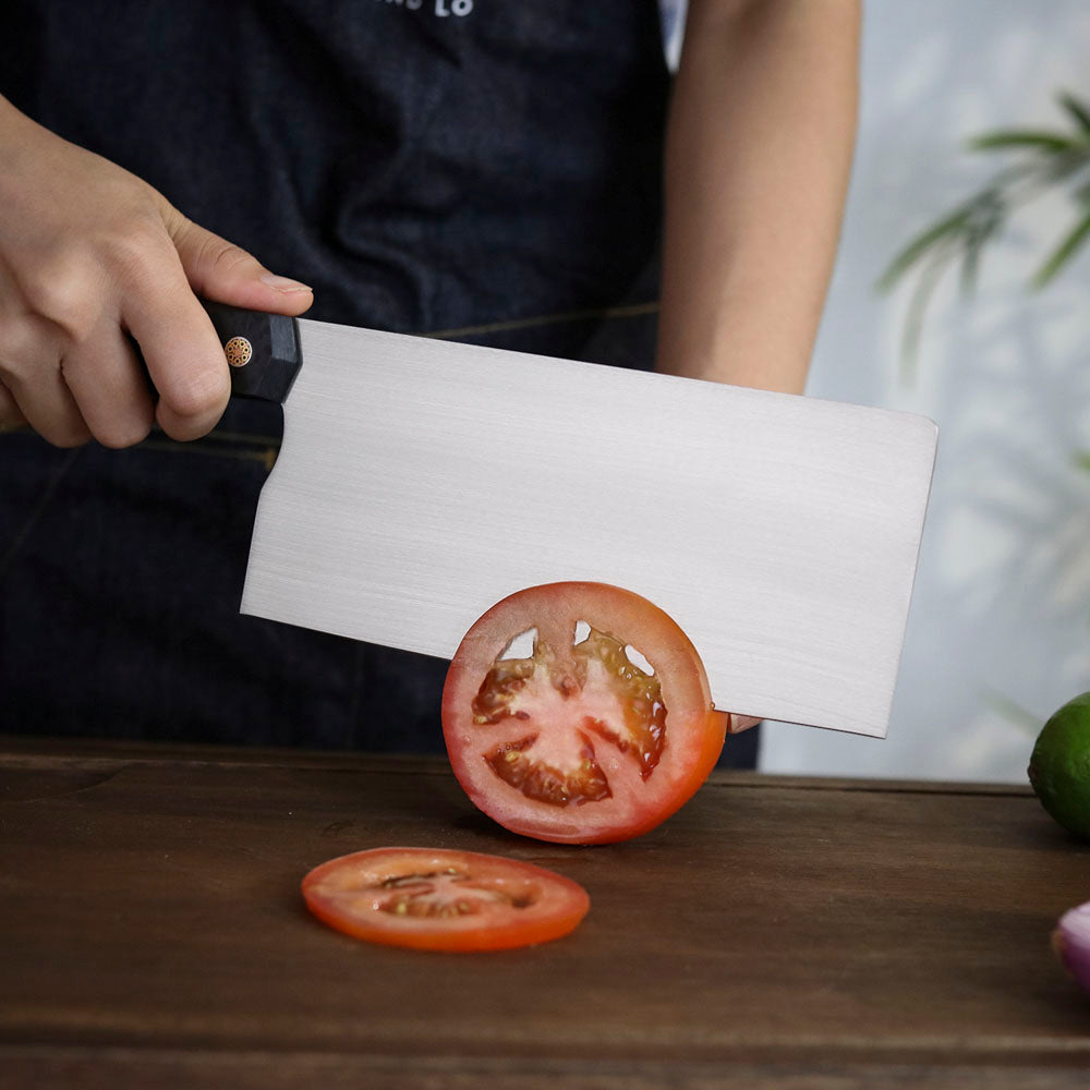 7" Vanax Steel Kitchen Chopping Knife Carbon Fiber