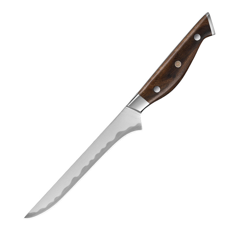 W Series Kitchen Chef Knife Set, Forged Stainless Steel, Brown