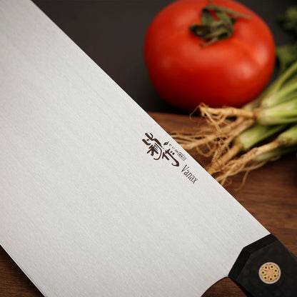 7" Vanax Steel Kitchen Chopping Knife Carbon Fiber