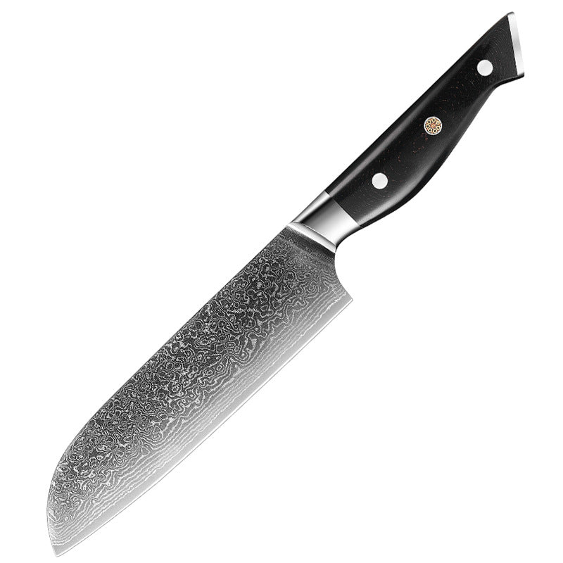 W Series Kitchen Chef Knife Set, Damascus Steel, Black