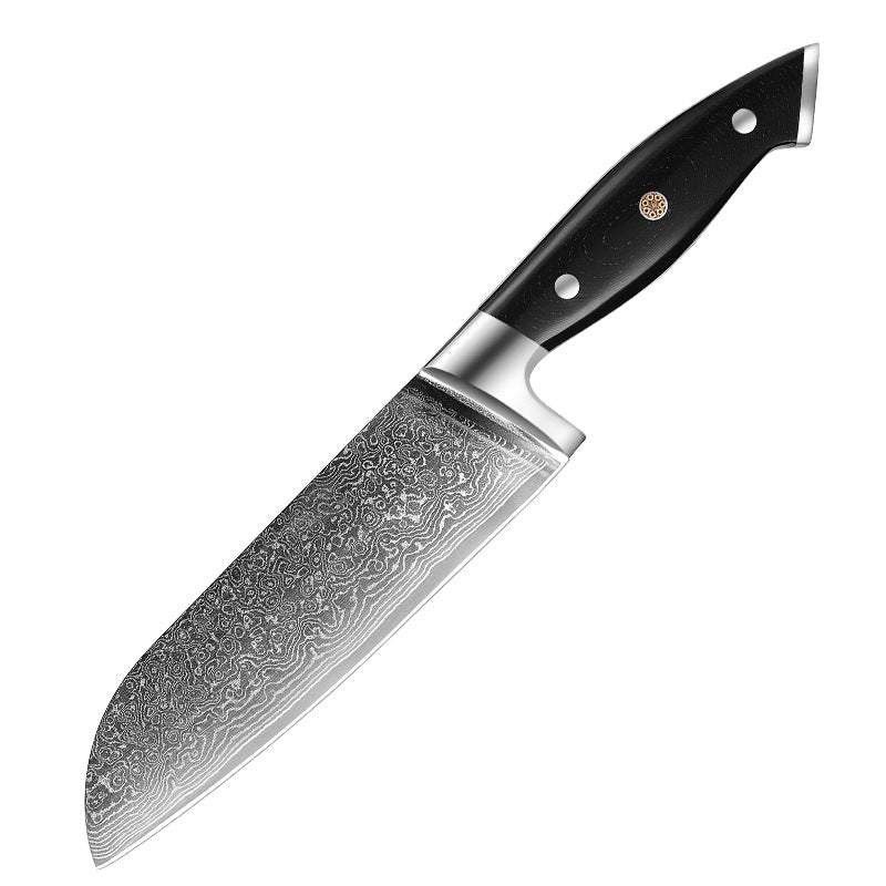 Classic 7 Inch Santoku Knife, High Carbon Damascus Stainless Steel