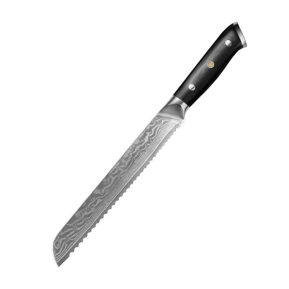 Couteau à pain damas à 67 couches avec manche G10 de 8 po