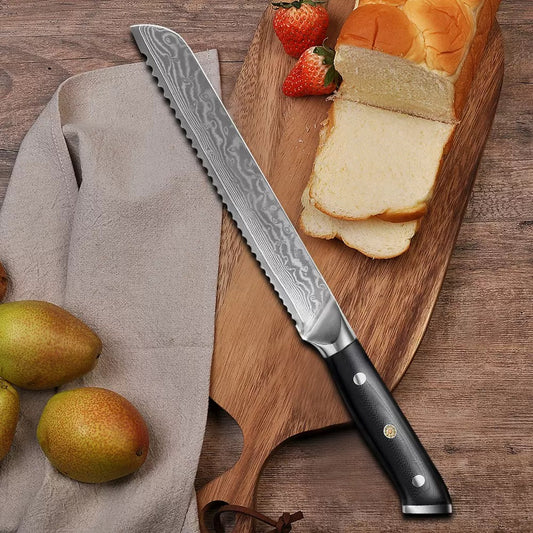 8" G10 Griff 67 Schichten Damaskus Brotmesser