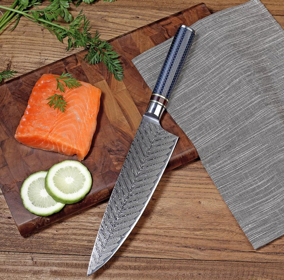 8-Pieces Knife Set, Damascus Steel, Resin