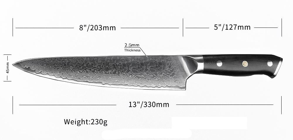 Classic 4-Pieces Knife Set, Damascus Steel, G10