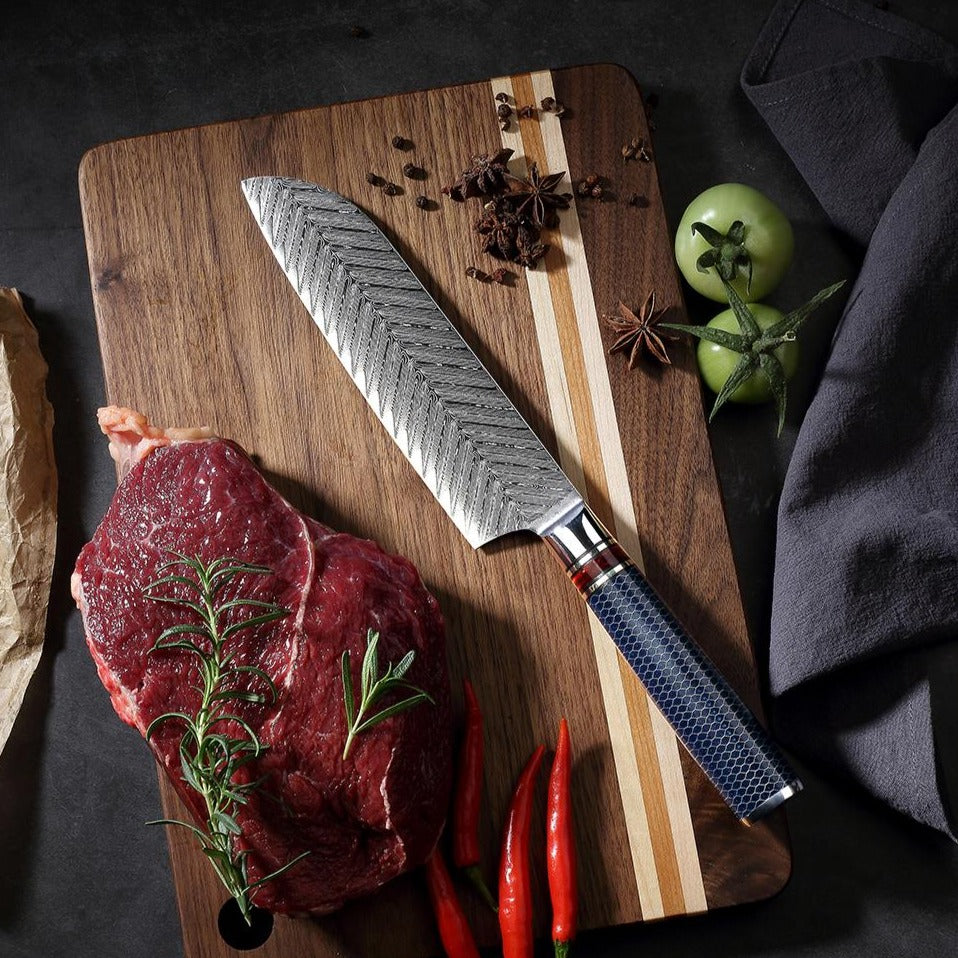 8-Pieces Knife Set, Damascus Steel, Resin