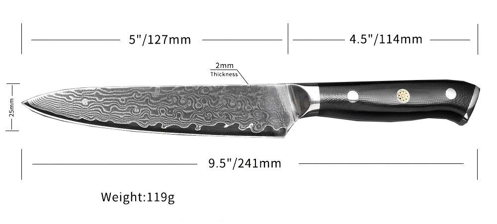 Classic 4-Pieces Knife Set, Damascus Steel, G10