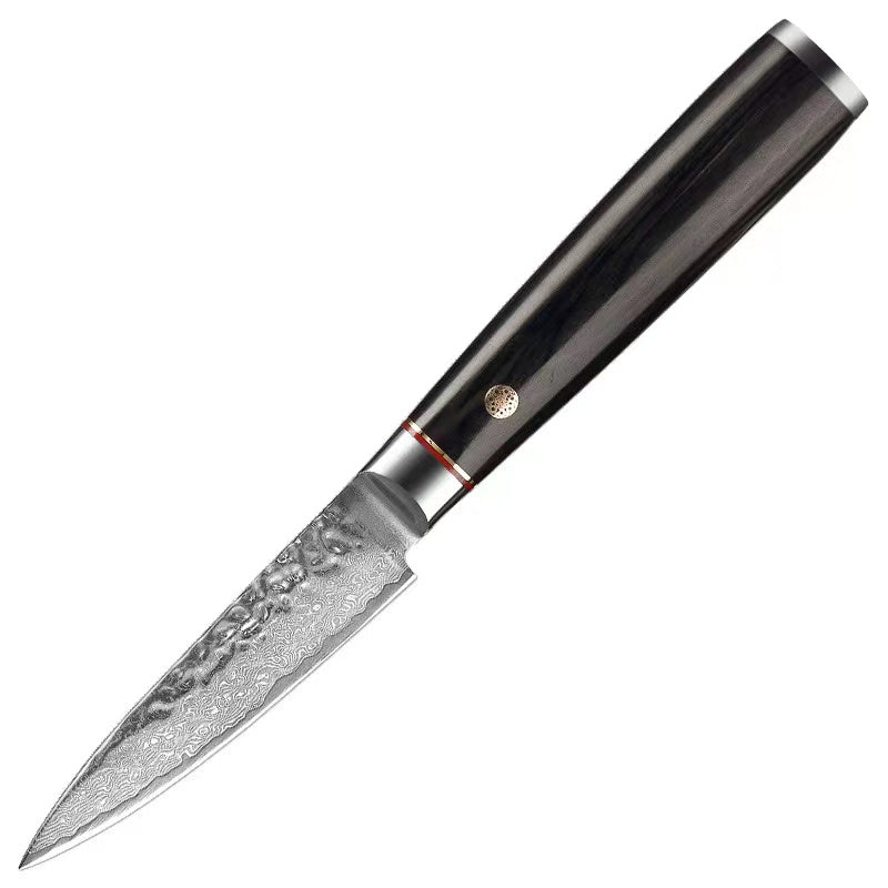 T Series 3.5-Inch Paring Knife, Damascus Steel, Wood, Black