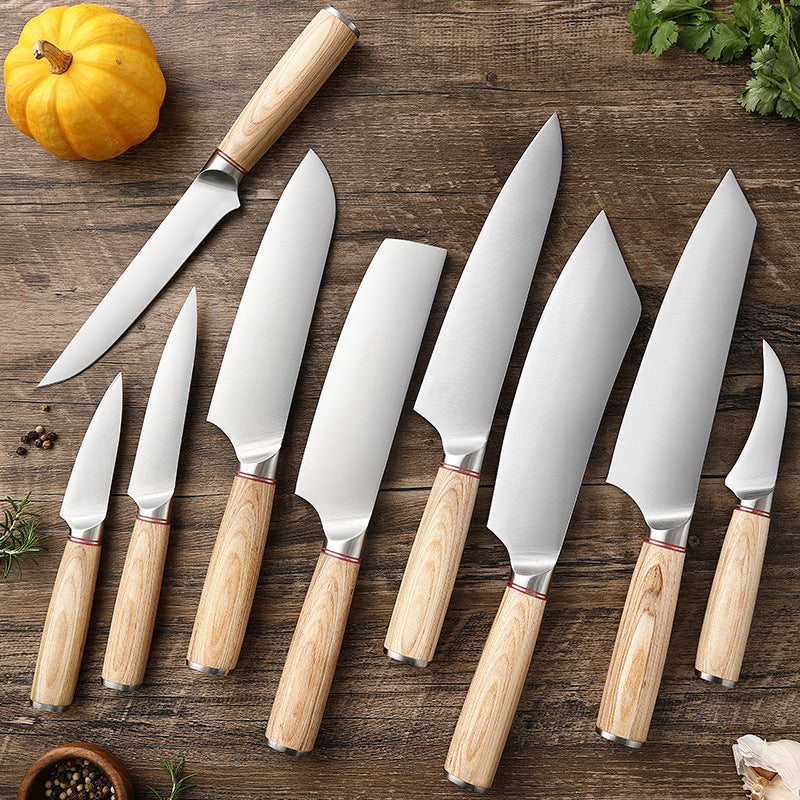 Blonde Series 9-Pieces Knife Set, German 1.4116 Steel, Wood