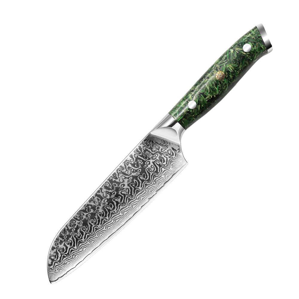 7" Damaskus japanisches Santokumesser mit G-10 Griff