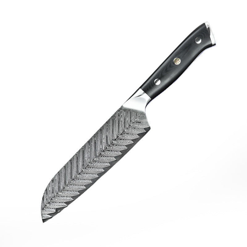 Classic 7-Inch Santoku Knife, Damascus Steel, G10