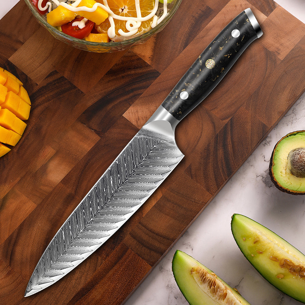 Cuchillo de chef de acero japonés VG10 Damasco de 8 "67 capas