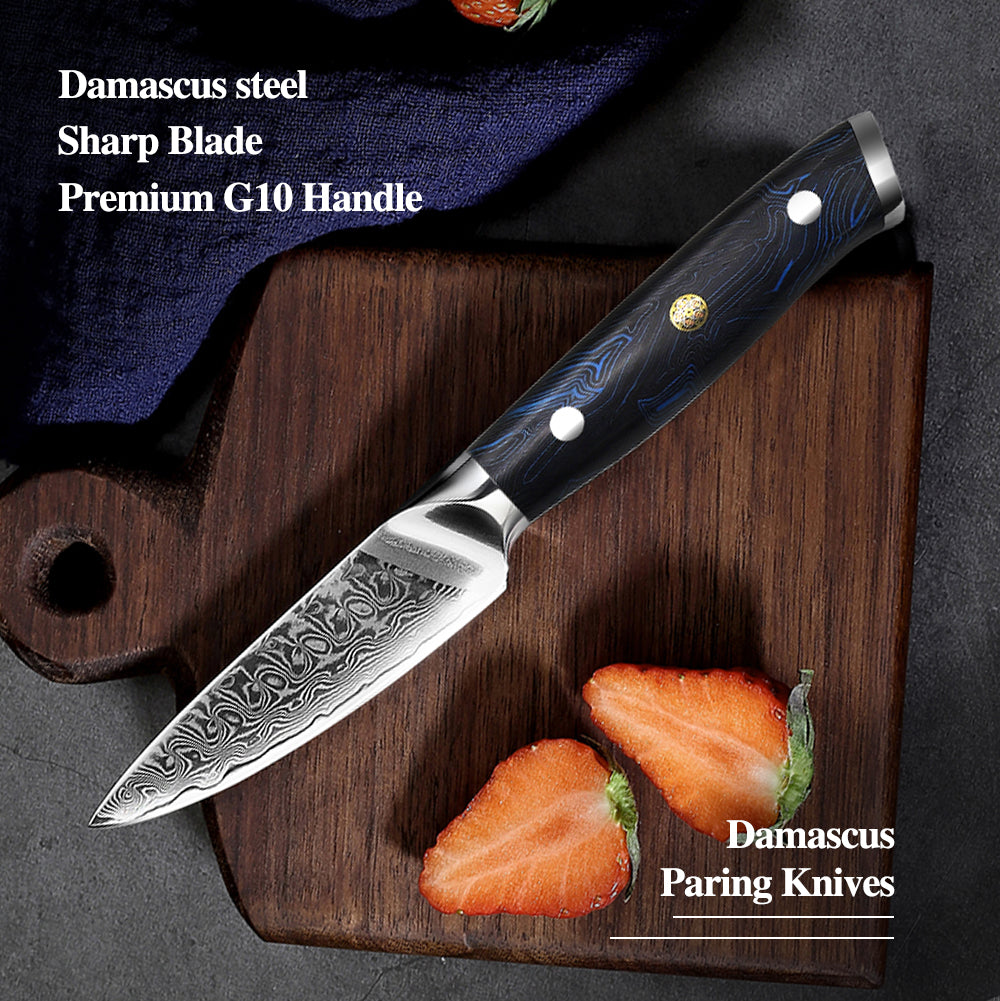Cuchillo de cocina japonés Damasco de 3,5 "