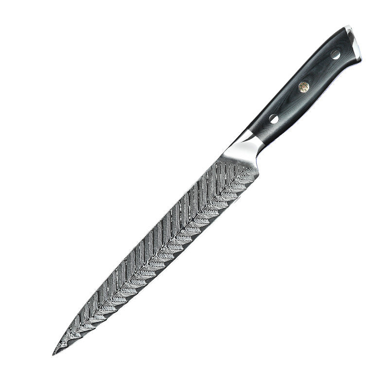 8" Fischgrätmuster Damast Schnitzmesser G10 Griff