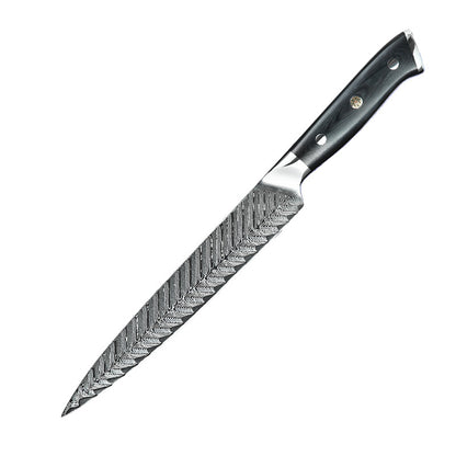 8" Fischgrätmuster Damast Schnitzmesser G10 Griff