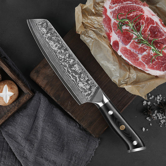 Cuchillo Kiritsuke de chef japonés de acero de Damasco de 8 "