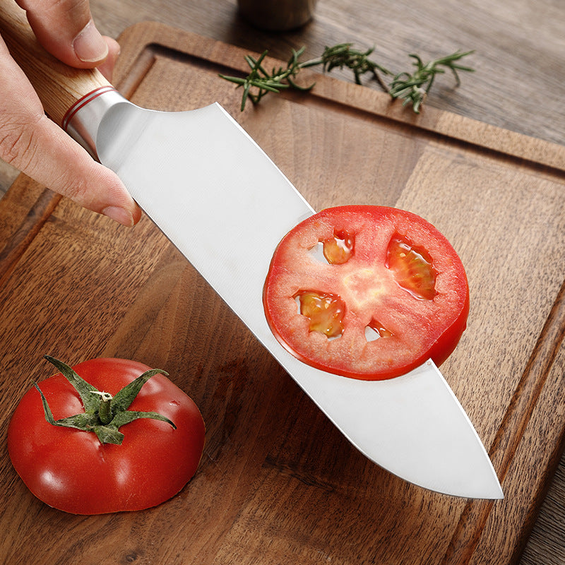Blonde Series 7-Inch Santoku Knife, German 1.4116 Steel, Wood