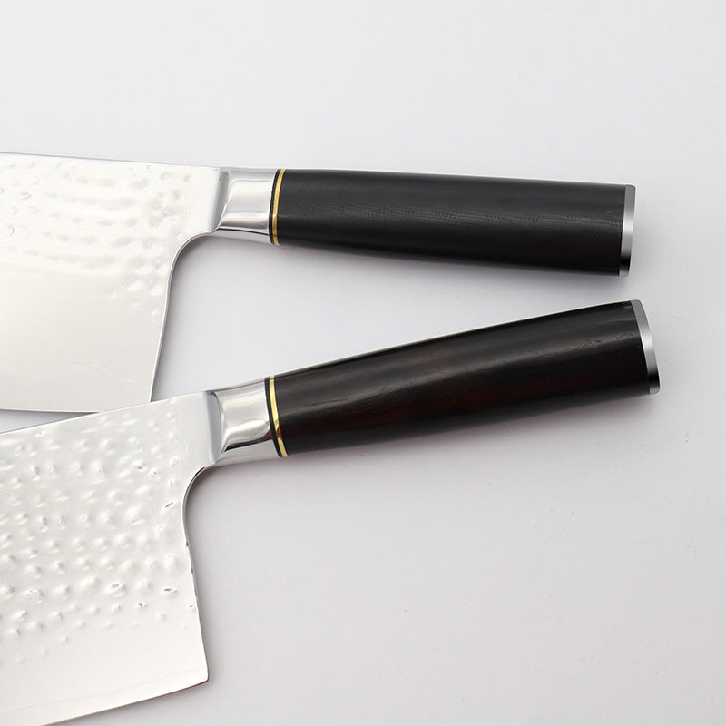 Cuchillo chino de acero de Damasco de 7 "con mango de ébano