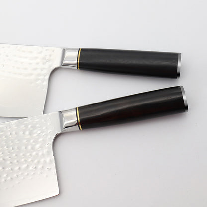 Cuchillo chino de acero de Damasco de 7 "con mango de ébano