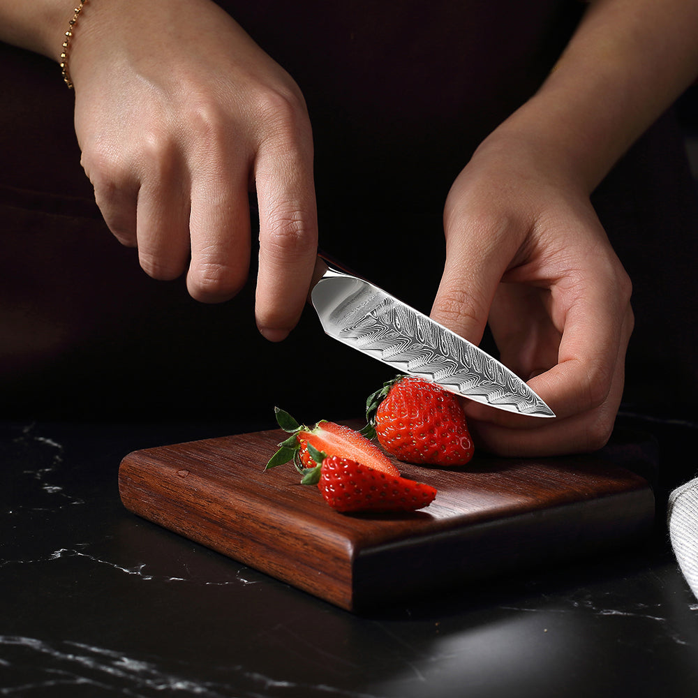 Cuchillo para mondar Damasco VG10 de 3,5 "con mango G-10