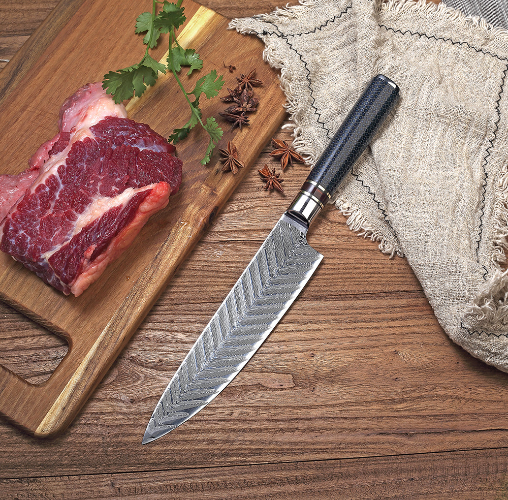 8-Pieces Knife Set, Damascus Steel, Resin