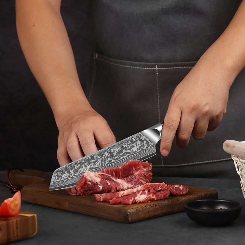 Cuchillo Kiritsuke de chef japonés de acero de Damasco de 8 "