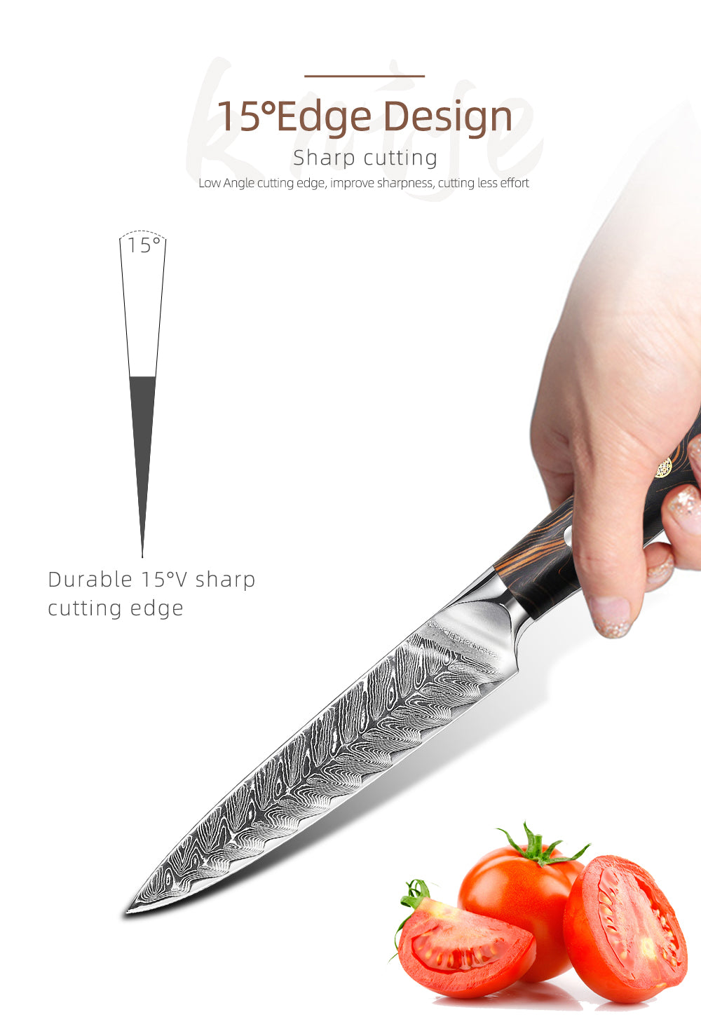 5-Inch Utility Knife, Damascus Steel, G10