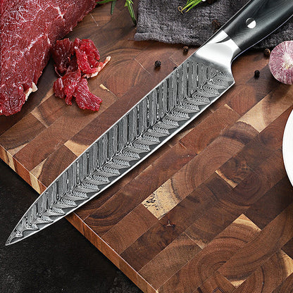 8" Fischgrätmuster Damast Schnitzmesser G10 Griff