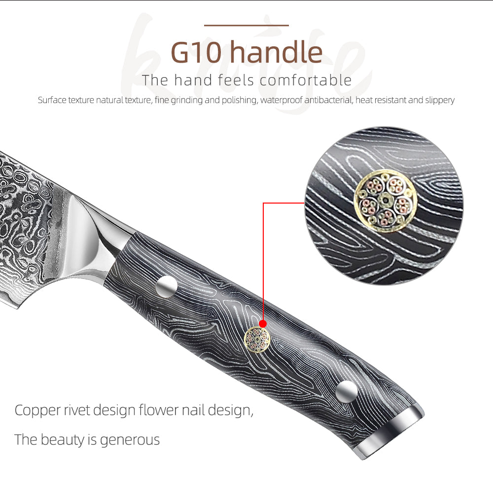 Cuchillo de chef Damasco de 8 "67 capas Mango G10