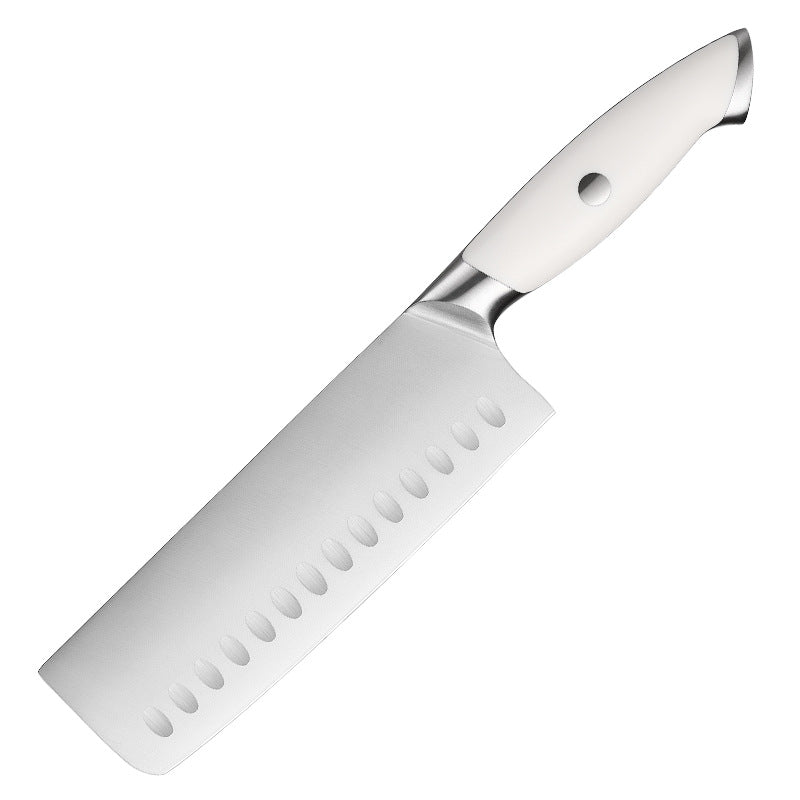 Creme White Series 7-Inch Nakiri Knife, German 1.4116 Steel, ABS