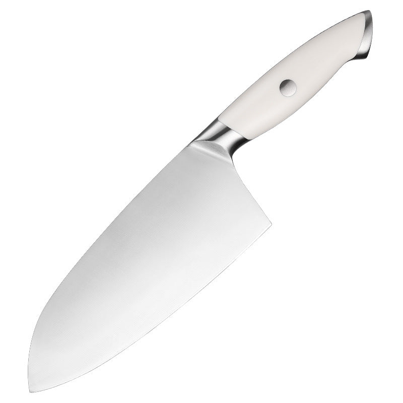 Creme White Series 7-Inch Cleaver Knife, German 1.4116 Steel, ABS