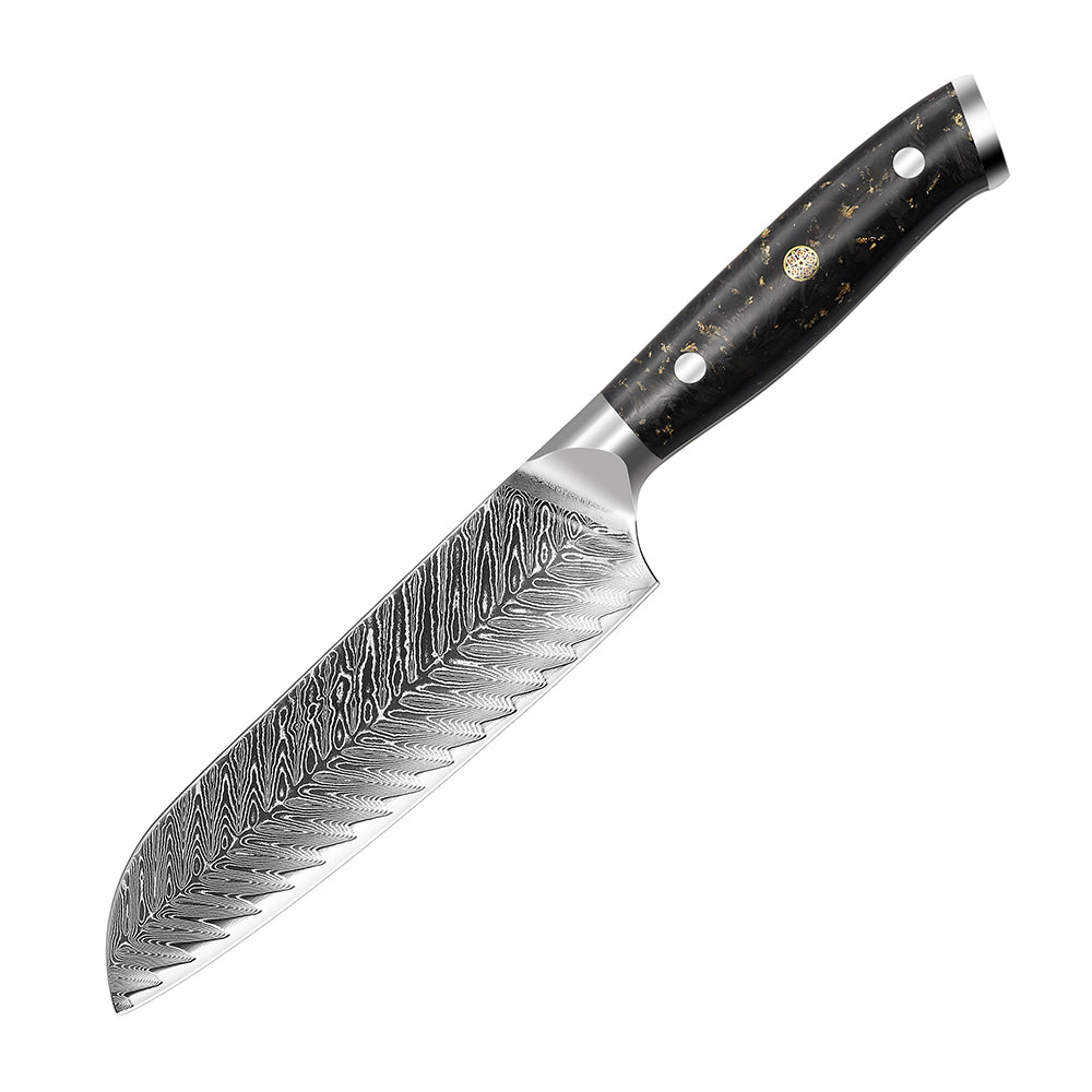 7" Küchen-Santoku-Messer aus Damaststahl