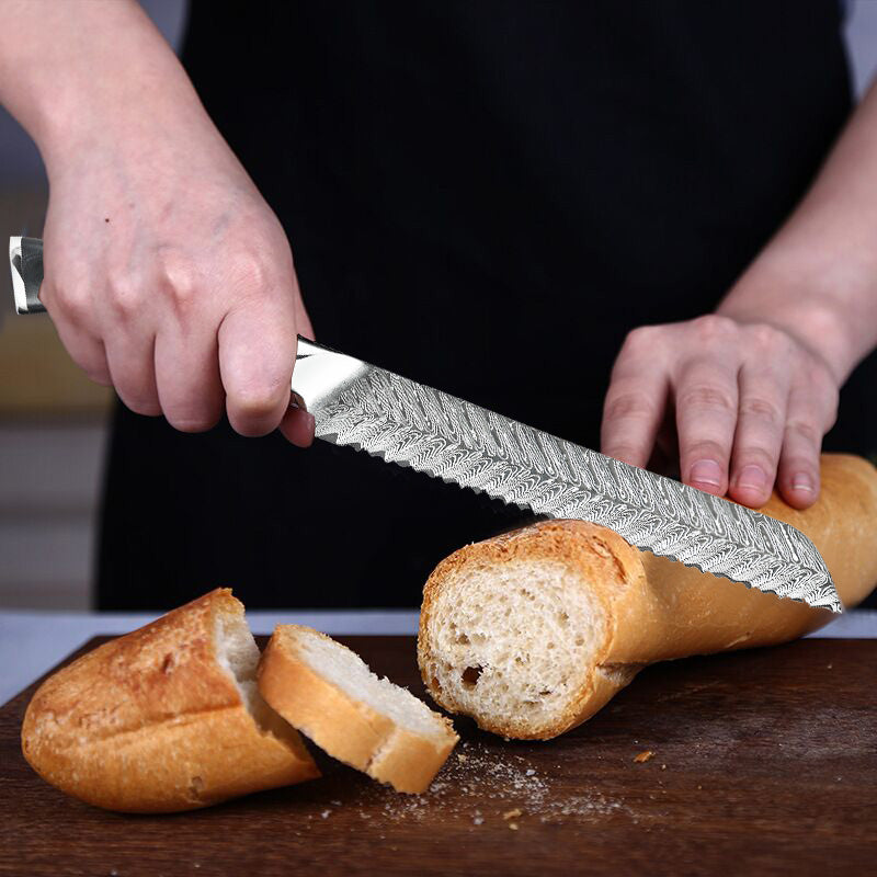 Cuchillo de Damasco para Pan de Damasco con Mango G10 de 8 "y 67 Capas