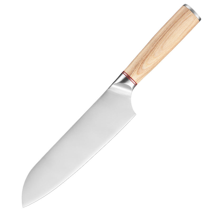 Blonde Series 7-Inch Santoku Knife, German 1.4116 Steel, Wood