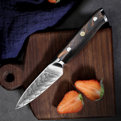 Cuchillo para mondar Damasco VG10 de 3,5 "con mango G-10