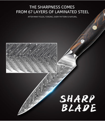 5-Inch Utility Knife, Damascus Steel, G10