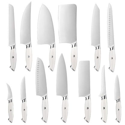 Creme White Series Knife Set, German 1.4116 Steel, ABS