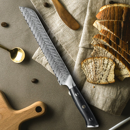 Cuchillo de Damasco para Pan de Damasco con Mango G10 de 8 "y 67 Capas
