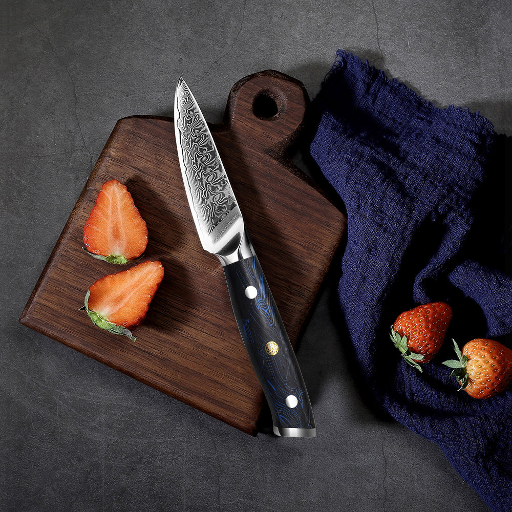 Cuchillo de cocina japonés Damasco de 3,5 "