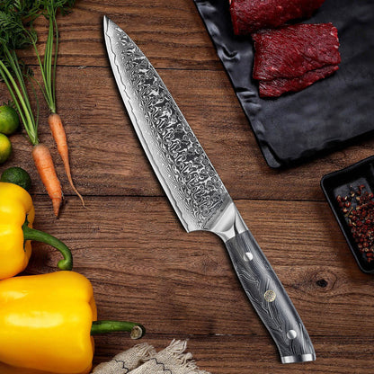 Cuchillo de chef Damasco de 8 "67 capas Mango G10