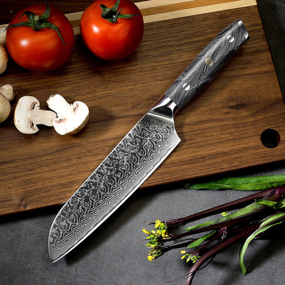 7" 67 Schichten VG10 Damaskus Santokumesser G10 Griff