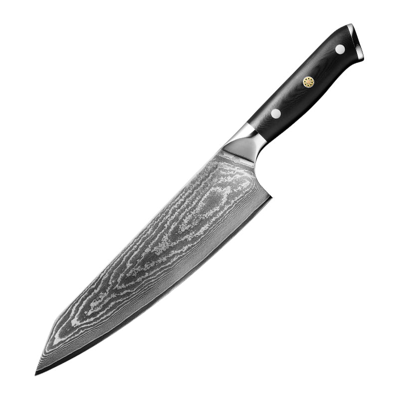 Cuchillo Kiritsuke de chef japonés de acero de Damasco de 8 "